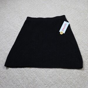 Cat & Jack Girls Black Metallic Knit Skirt L 10/12 Sparkle Sweater Skirt